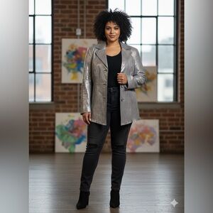 Guillaume Vintage Leather Blazer Size XL